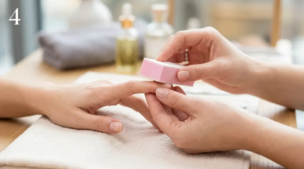 Step 4: Lightly Buff the Nail Surface