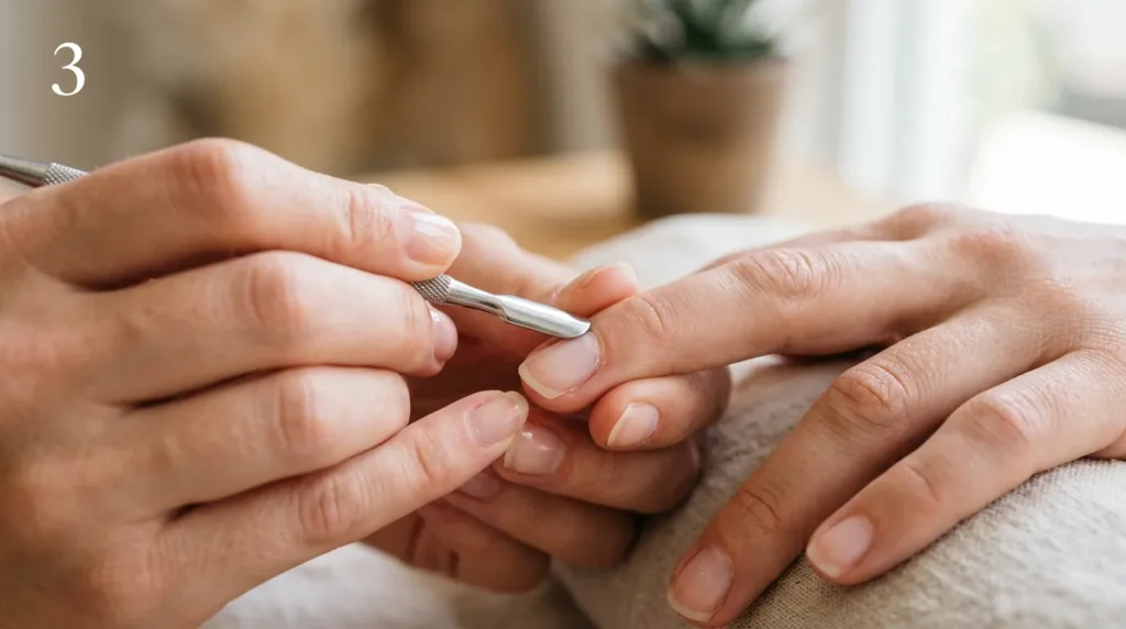Step 3: Gently Push Back Your Cuticles